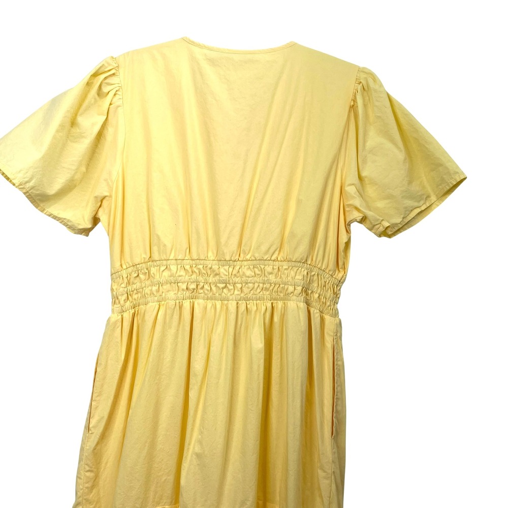 Haute Hippie cotton tiered smocked waist long dress Size‎ M buttermilk yellow - Picture 10 of 12